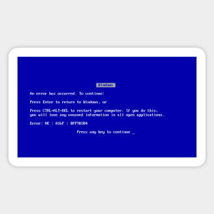 Blue Screen of Death Sticker